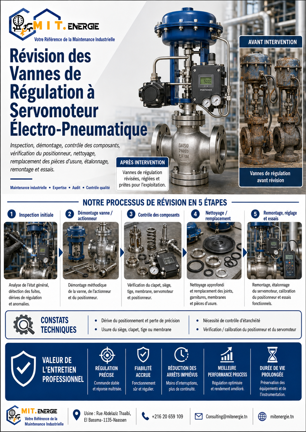 réparation vanne de régulation